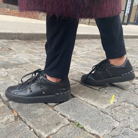 Black Valentino Garavani Rockstud Sneakers (Size 7).  Gently used. - Picture 7 of 8